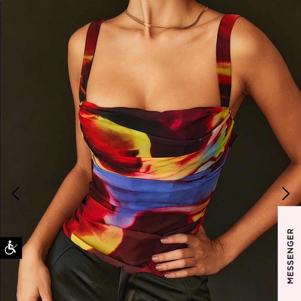House of CB Anna PRINTED LONGLINE GATHERED CORSET